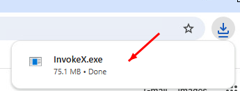 Step 2 — InvokeX.exe downloaded