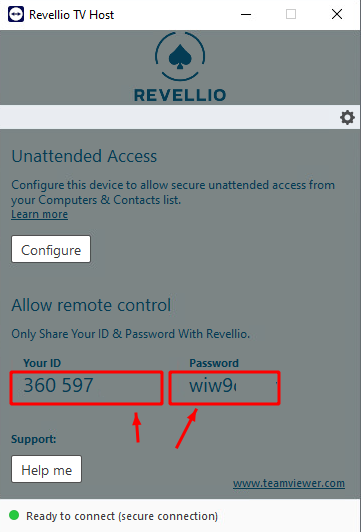 Step 6 — TeamViewer ID and password